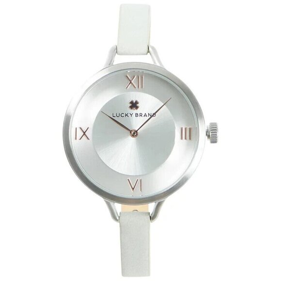 Lucky Brand Women\'s Indio White Leather Strap Watch 36mm